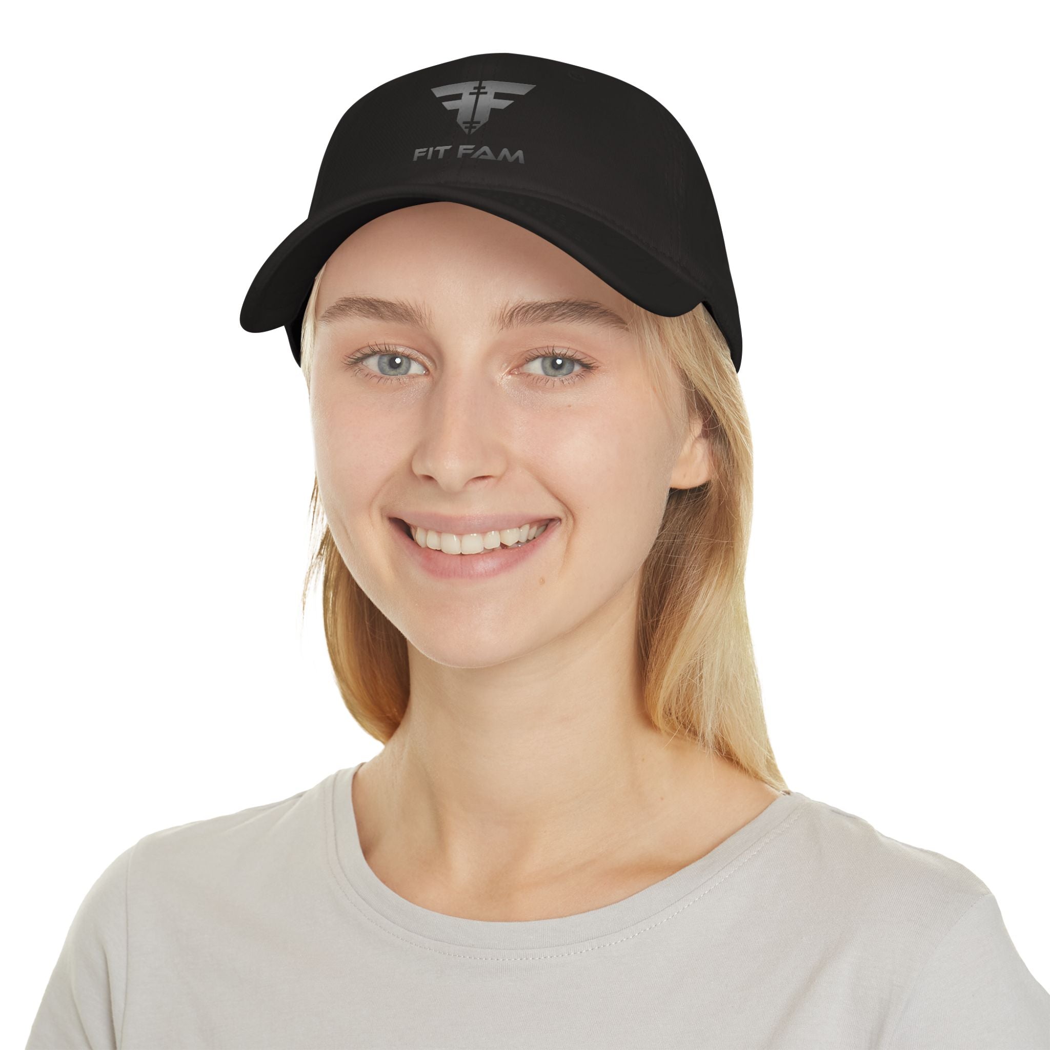 Fit Fam Low-Profile Baseball Cap — Minimalist Athletic Logo Hat