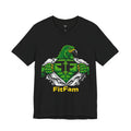 FitFam Workout Tee — Green Hawk Chest-Open Muscle Graphic T-Shirt